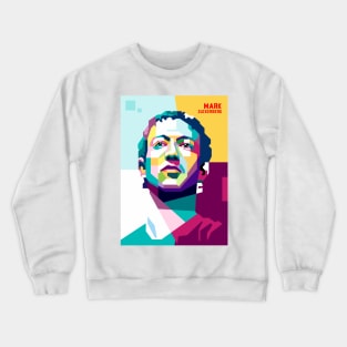 mark zuckerberg pop art Crewneck Sweatshirt